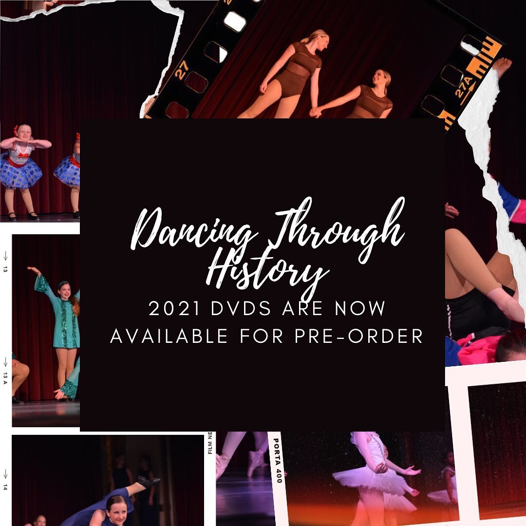 Our 2021 Recital &ldquo;Dancing Through History&rdquo; DVDS are now available for pre-order. Just scan the code or visit our website to pre-order yours today! DVDS will be available in our Fall Session.