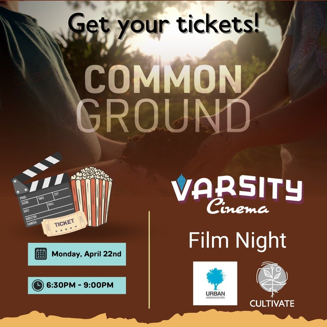 Join us for a screening of @commongroundfilm, sequel to Kiss the Ground, at the @thevarsitydsm! The film showing will be following by Q&amp;A and resource sharing with Cultivate and @urbanambassadors!

Find info &amp; tickets through the link in our 