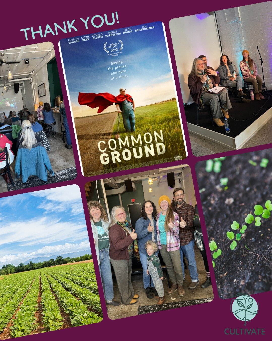 Thank you to everyone who came to our @commongroundfilm film screening and farmer panel at @xbklive on Sunday! Special thanks to our panelists - @iowafamilygardens @lsiglobalgreens @sustainableiowa @regenerationfarmiowa 🌱 We hope you learned a lot a