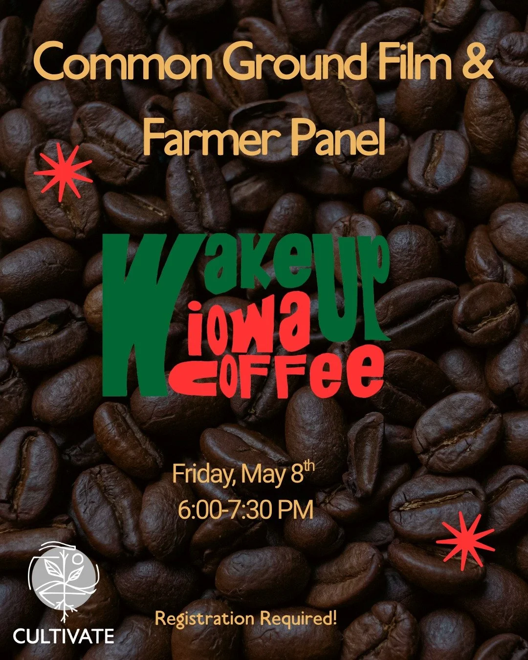 We are so excited to be hosting our next event at @wakeup_iowacoffee ☕ Started as a coffee cart in 2011 by Jarrett Michell, Wake Up has always focused on high-quality roasts. The business expanded to roasting, and eventually a brick-and-mortar store 