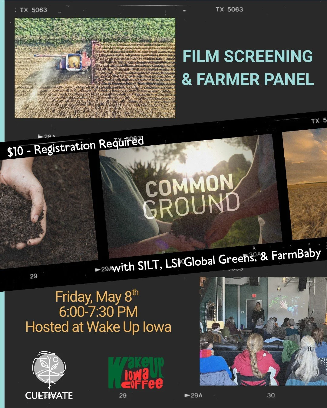We're getting ready for our next event 🤗 Join us to learn all about regenerative agriculture and how important it is to us and our food system from the film Common Ground. 

Our farmer panel includes @sustainableiowa @lsiglobalgreens &amp; @farmbaby