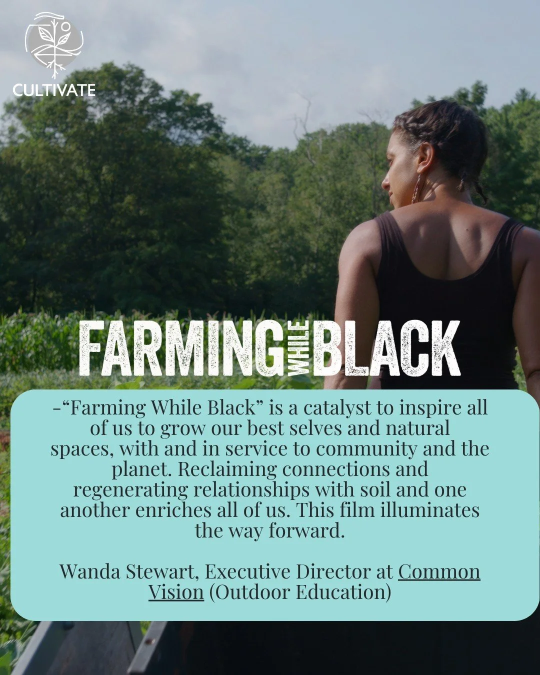 This event is coming up next week! Join us in watching Farming While Black - a powerful film about reclaiming connection to the land 🎬 Following the event will be a farmer panel and a free, local meal!

Saturday, September 26th | 6:00-8:00 PM
Hosted
