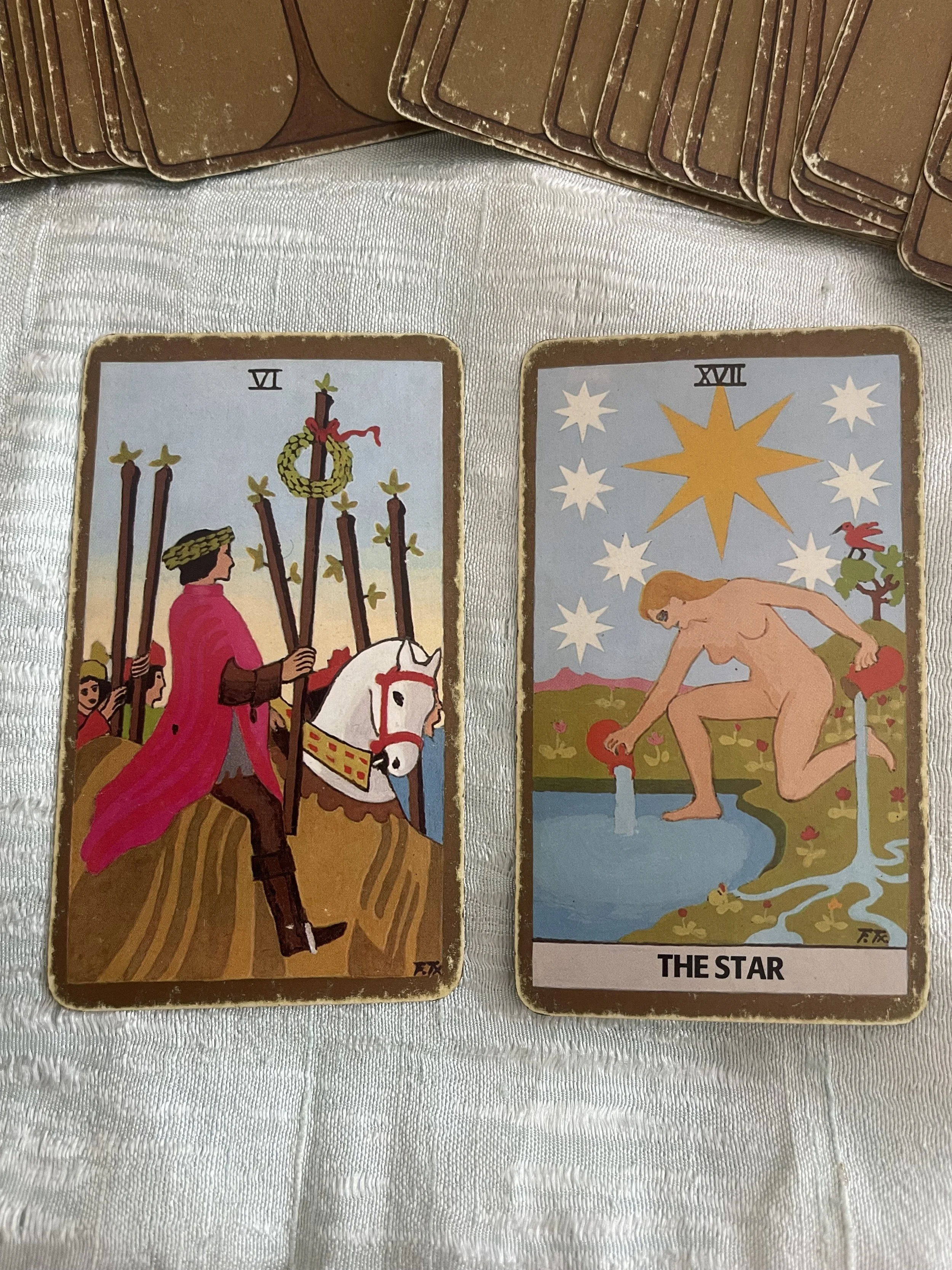 six of wands and the Star tarot card