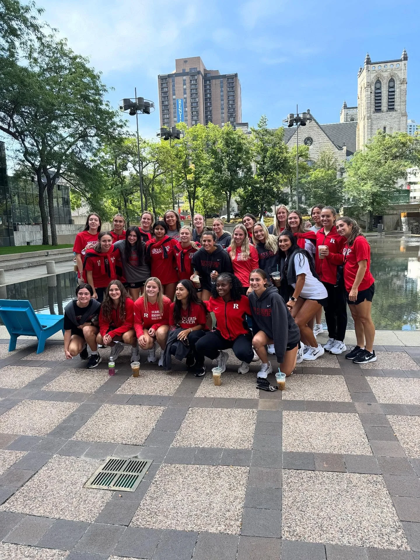 Game Day at University of Minnesota! Post breakfast team walk in downtown Minneapolis!  Stop at caribou coffee ☕️ &hellip; team bonding! BigTen match! Go Rut! @ruwsoccer @bigten @ruathletics @cariboucoffee