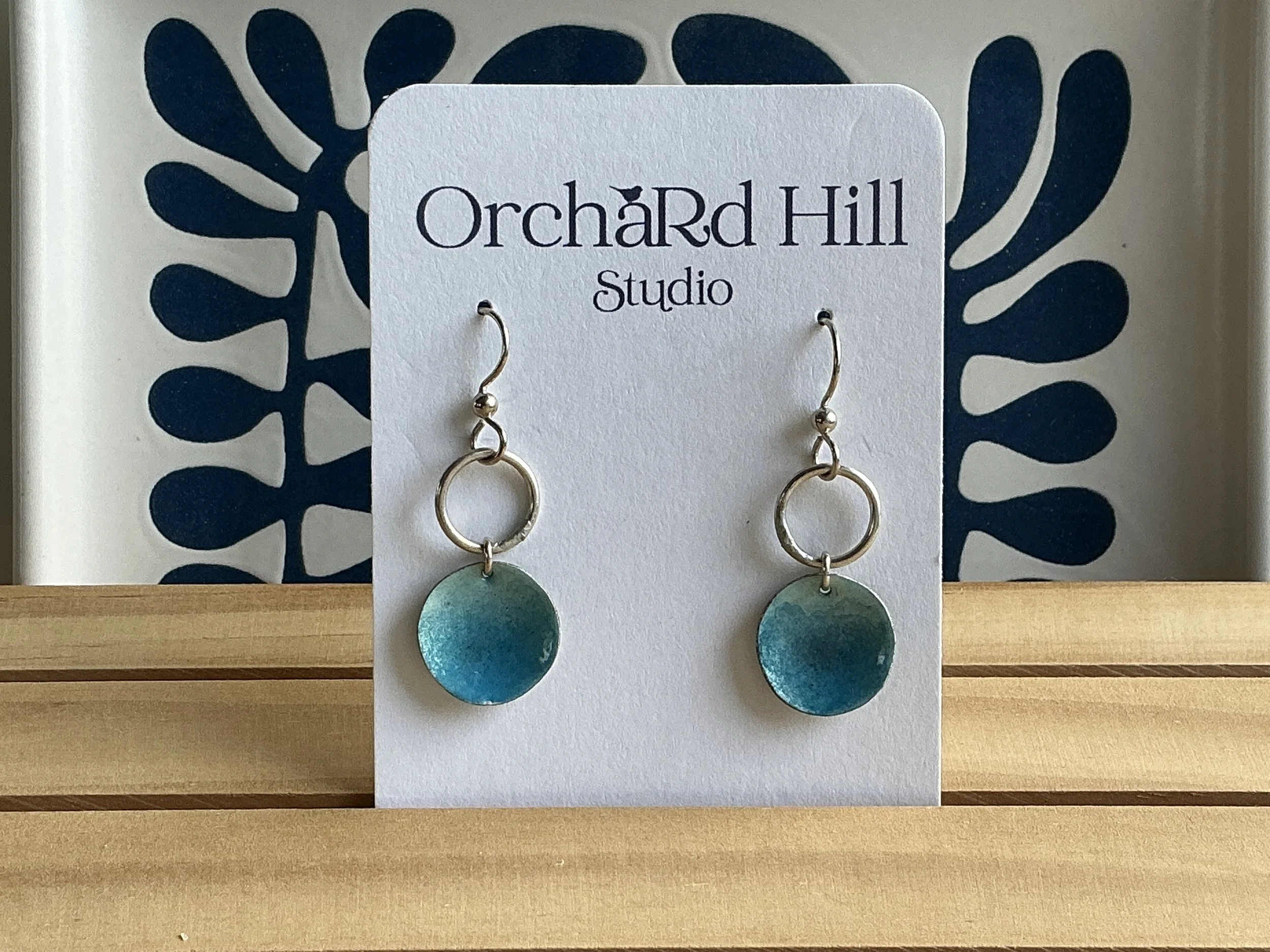 Sterling and enamel earrings