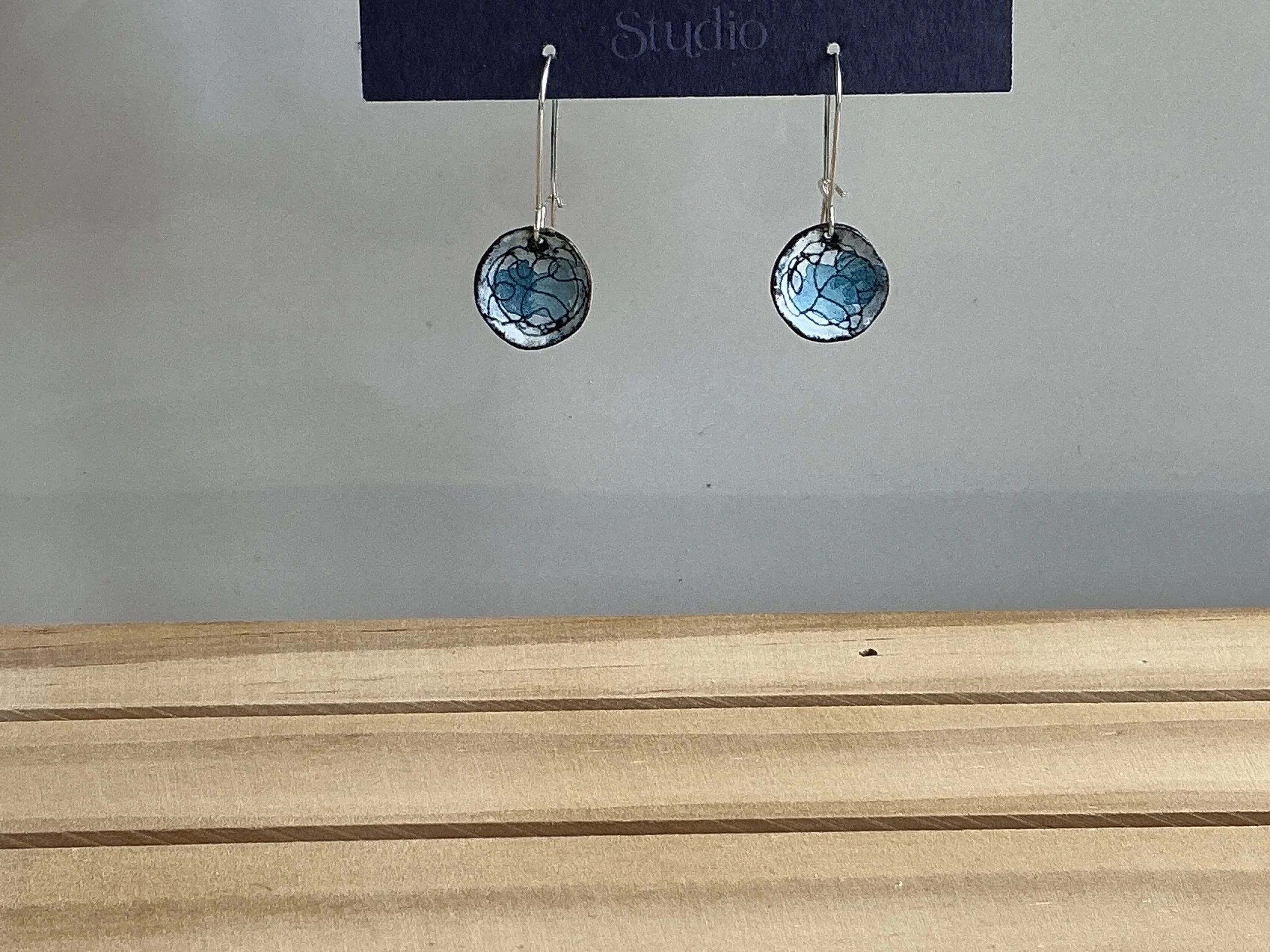Sgraffito enamel earrings