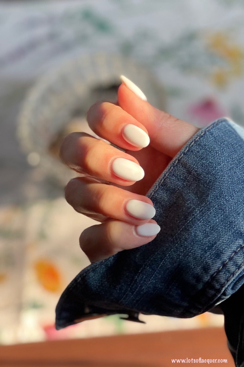 Shade gifted by Beyond Polish \ OPI Funny Bunny gel polish swatch on medium almond natural nails