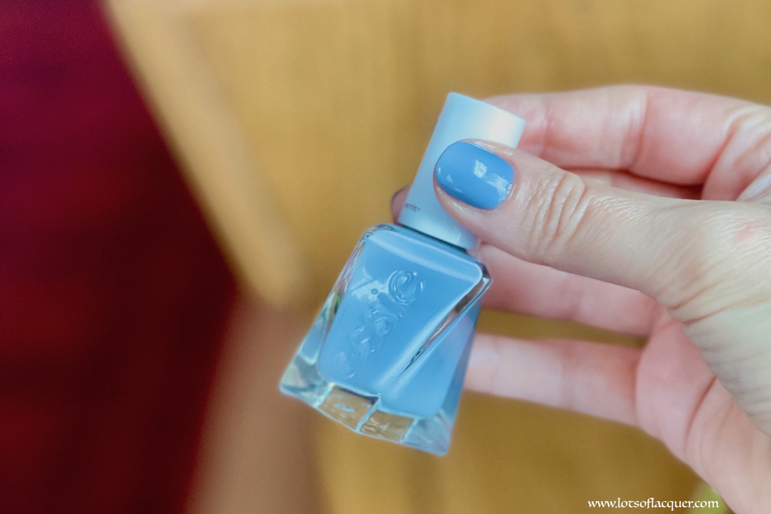 Gel by Essie Once Upon a Time Swatch- long wearing icy blue nail polish