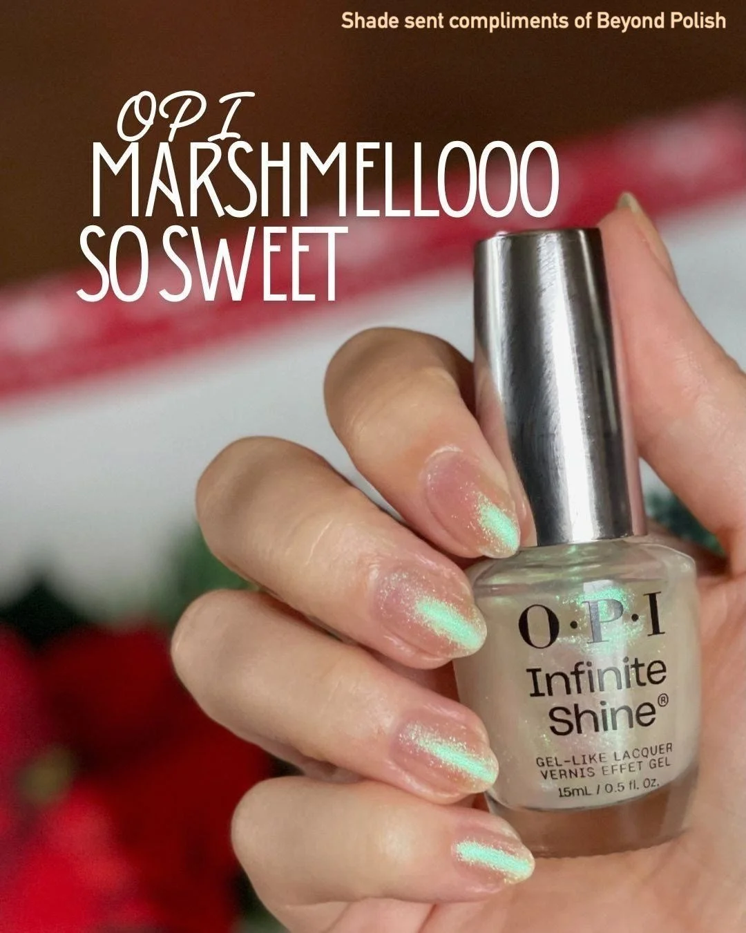 Gifted by @beyondpolish 💅 @opi Infinite Shine &ldquo;Marshmellooo So Sweet&rdquo; &mdash; a dreamy iridescent milky white sheer that&rsquo;s as sweet as it sounds. 🍬✨

Part of the Holiday 2025 &ldquo;Good Enough To Treat&rdquo; Collection, this sha