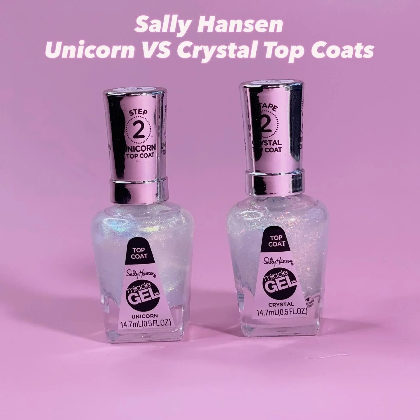 🦄💎 @sally_hansen makes really beautiful toppers in their Miracle Gel line - I&rsquo;ve picked a few up just for the iridescent pigment alone! These two toppers are my favorites and I&rsquo;ve done a full comparison of them on the blog. Have you che