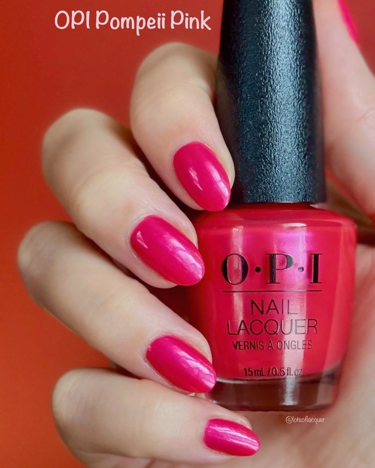 Gifted by @beyondpolish | @opi Pompeii Pink ✨🍓 Shown in 2 coats this is a warmer, pinker version of Pompeii Purple. It&rsquo;s a warm pink pearl with a light purple glow.

🥰 From the NEW OPIcons Spring 2026 Collection #opiconscollection 

▶ Get OPI
