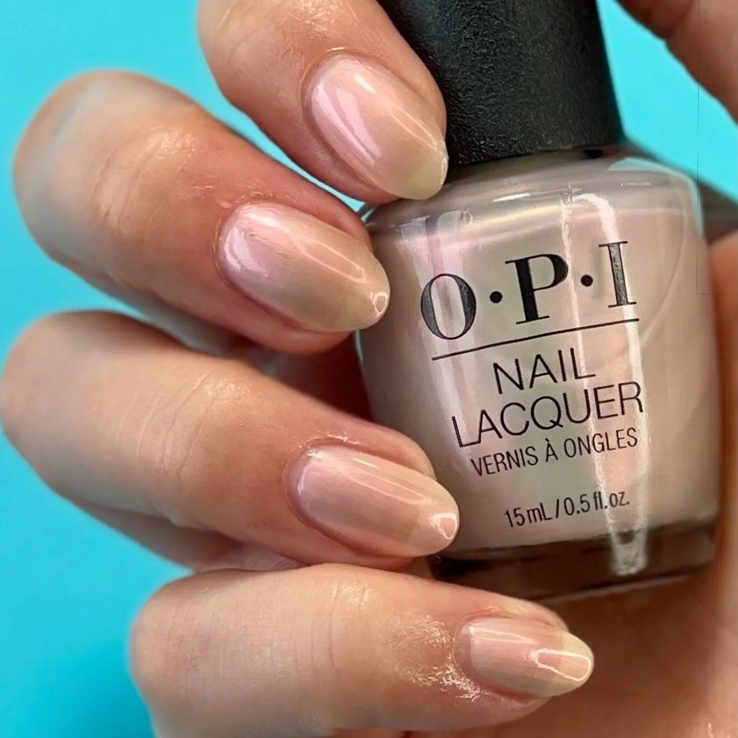 🎉 Gifted by @beyondpolish 💅  Swipe through to see @opi  Glazed N&rsquo; Amused solo ✨ (yes, it&rsquo;s pretty enough to wear alone), and then see how it transforms when layered over the rich orchid pink OPI Without a Pout &mdash; spring perfected! 