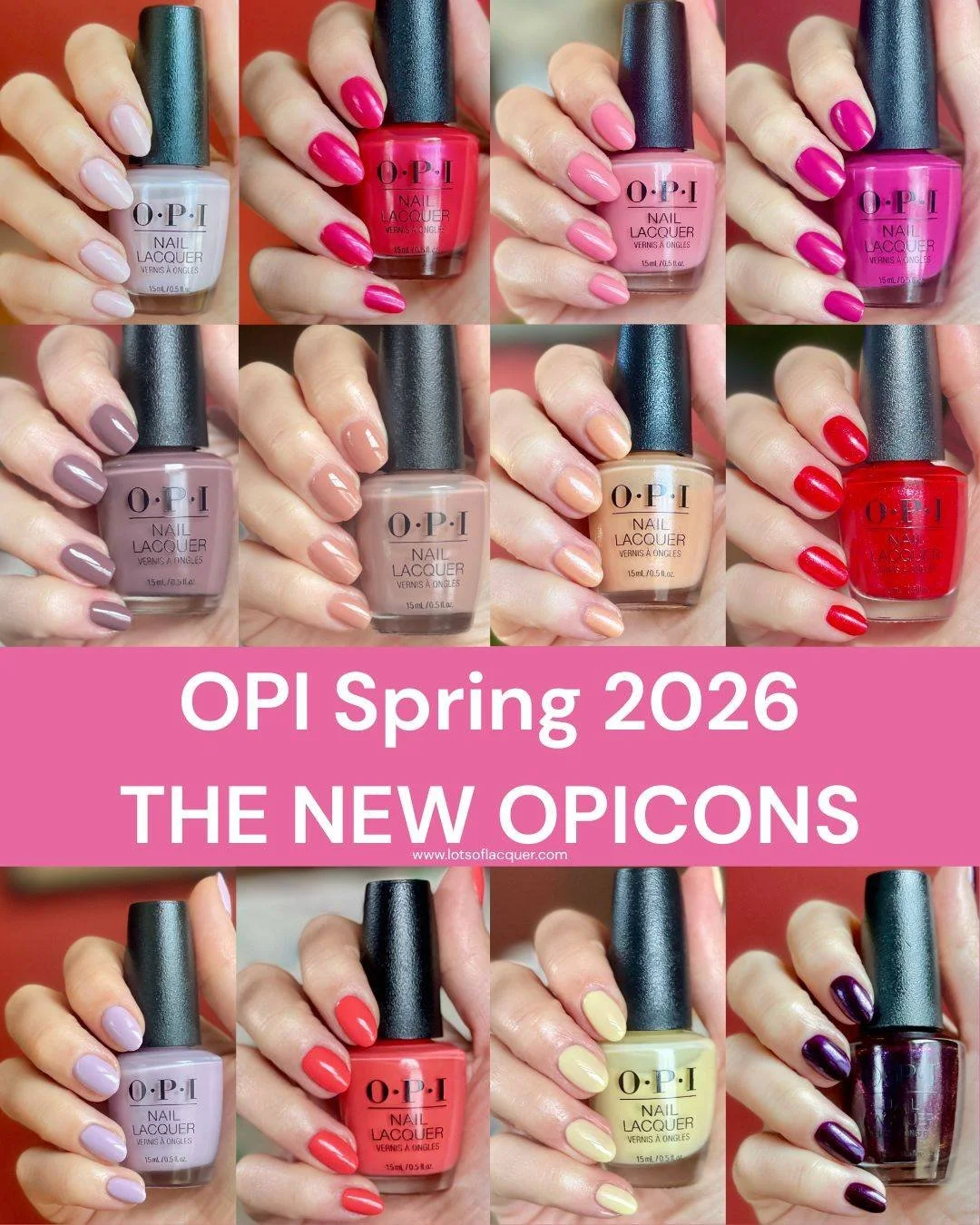 Gifted by @beyondpolish | Swatches of The New @opi OPIcons Spring 2026 Collection ✨🌸 are now on the blog, link in bio 🔗 Pick up this collection at #BeyondPolish for 10% OFF with code LOTSOFLACQUER - affiliate code, I earn a commission if you use it