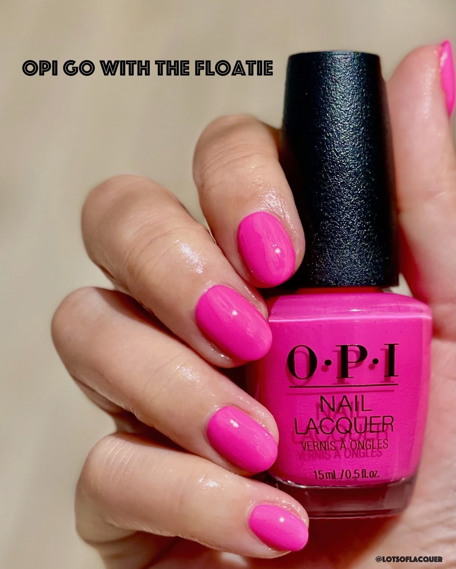 Gifted 💝 by @beyondpolish | @opi Go with the Floatie is our #1 @youtube short from the New Summer 2026 Trip to the Brite Side Collection. I absolutely love this shade and am happy for it.

If you use a cool neon pink creme, I always could, this is i