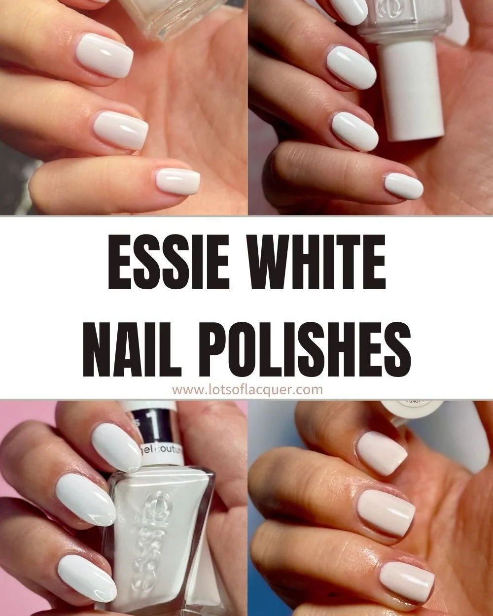✨🤍 @essie White Nail Colors 🤍✨ Still hanging on to the last bit of summer? Looking for the cutest white nail polish around? Consider the white lacquers from essie! They are so diverse in their finishes, formula types and tones ~ 

Check out your op
