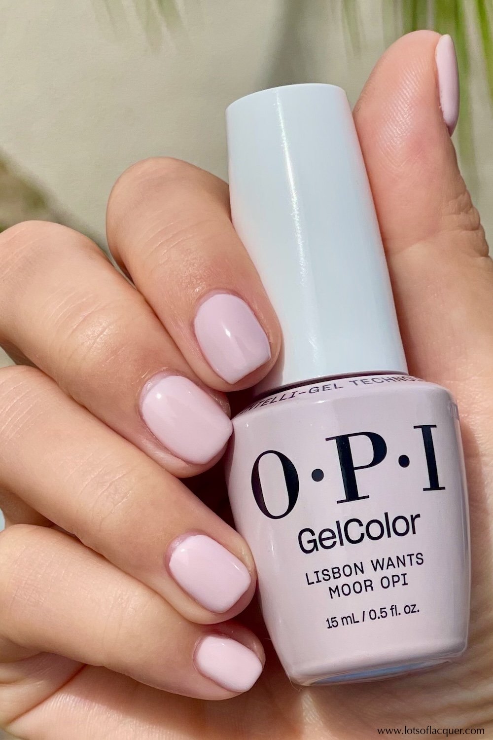 OPI GelColor Lisbon Wants Moor OPI swatch - milky pink cream gel nail polish