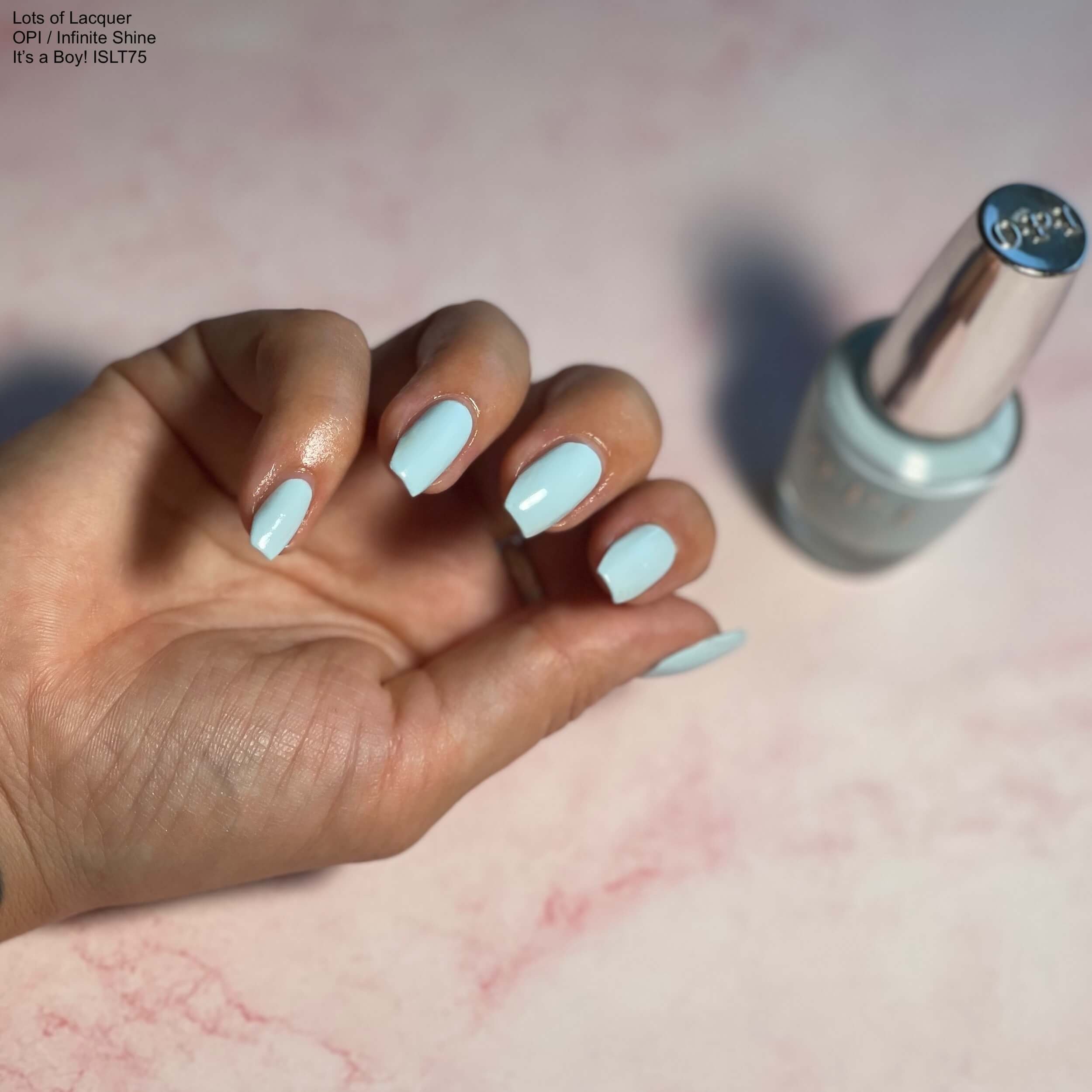 Sea Salt - Baby Blue Medium Trapeze Wave Press On Nail – auraxnail