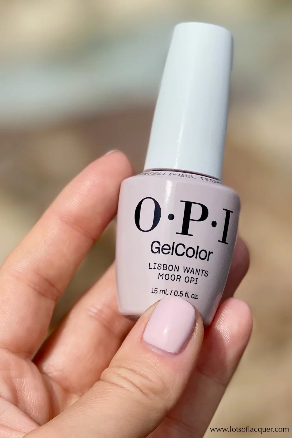 OPI GelColor Lisbon Wants Moor OPI swatch - milky pink cream gel nail polish