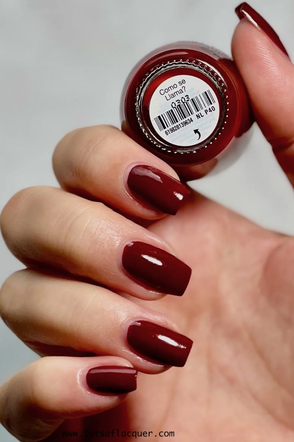 OPI Como se Llama? swatch - a brick burgundy polish