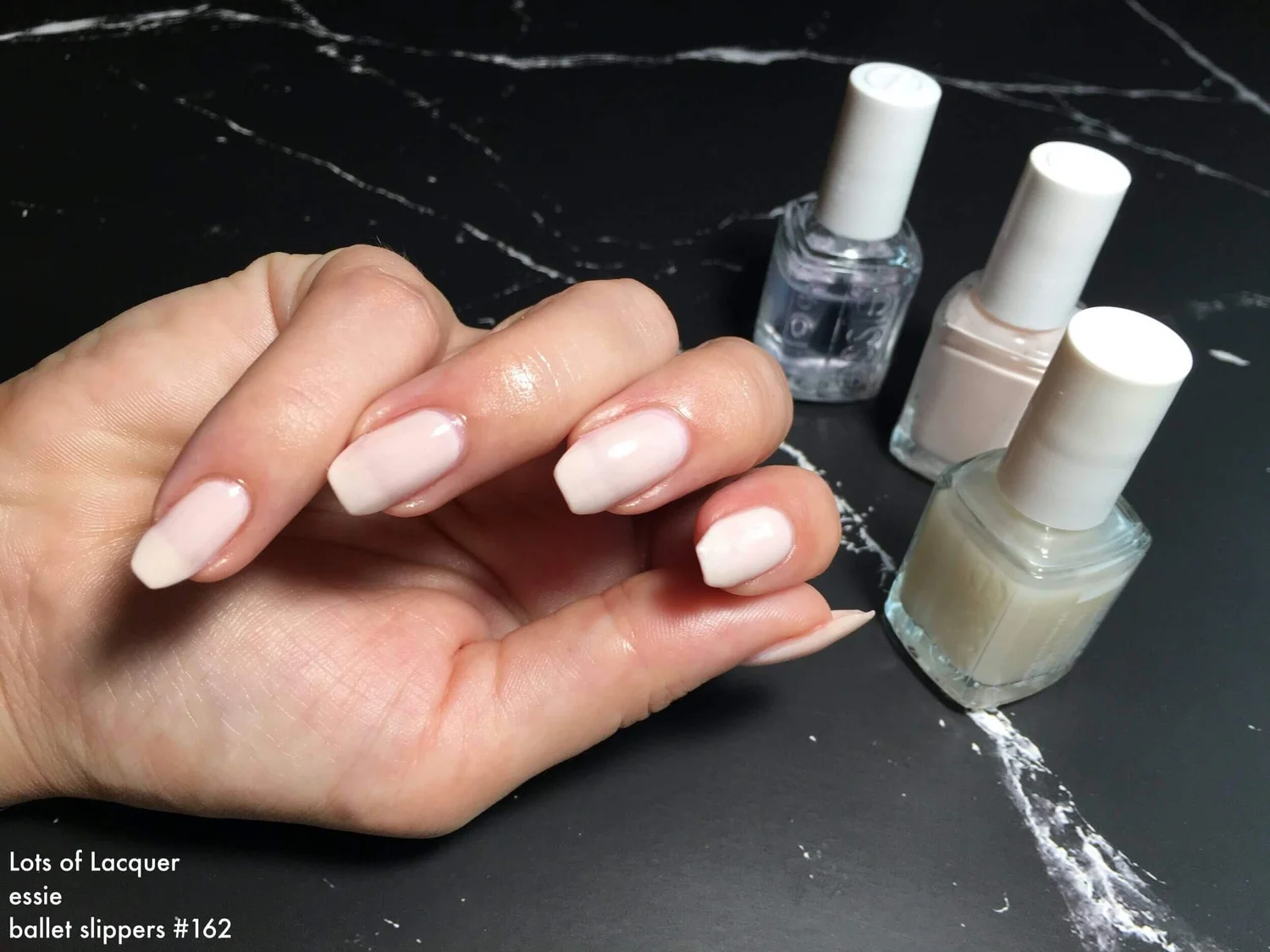 essie ballet slippers VS OPI Bubble Bath — Lots of Lacquer