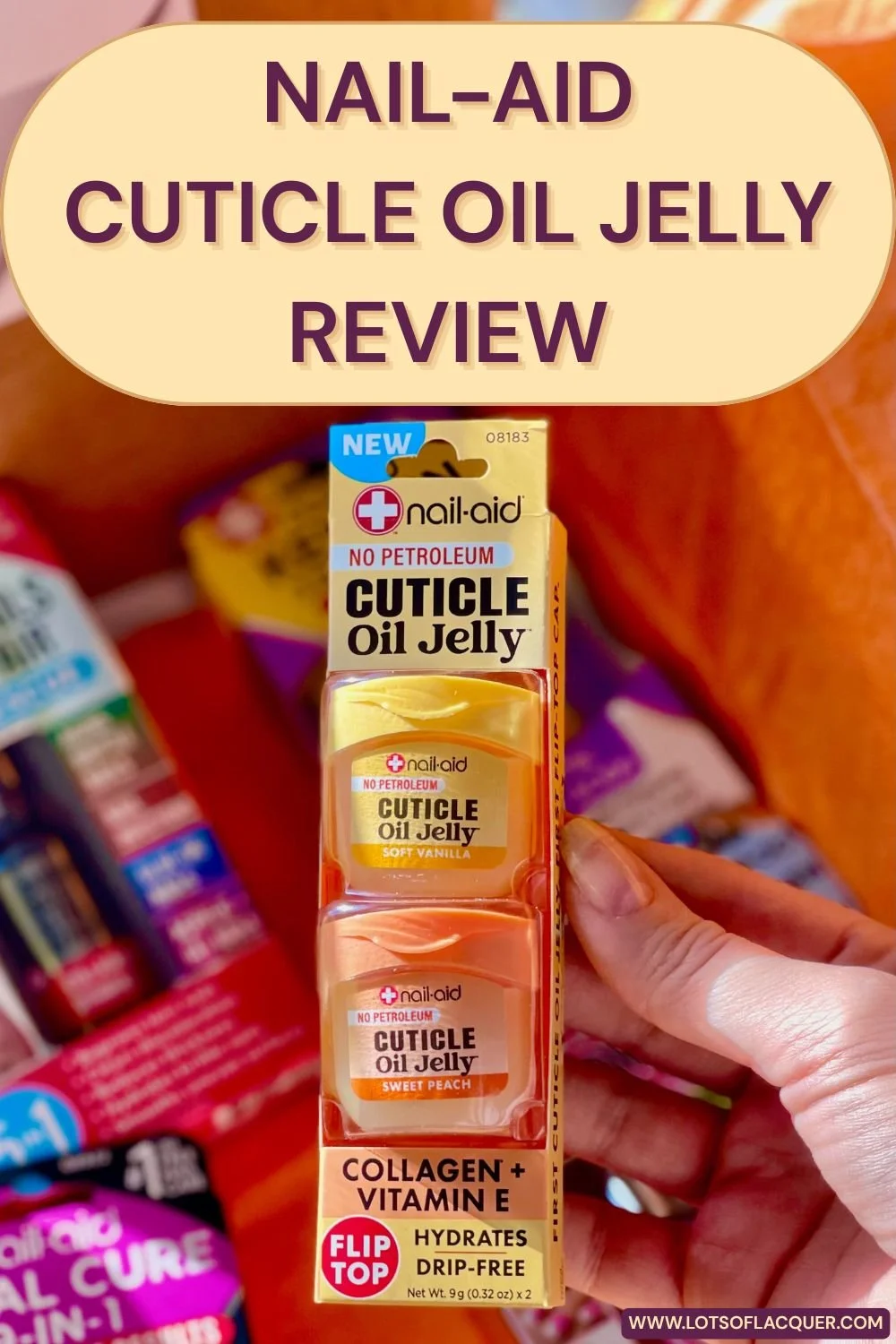 Nail Aid Cuticle Oil Jelly Review text overlay Cuticle Oil Jelly in packaging - gifted by Nail-Aid