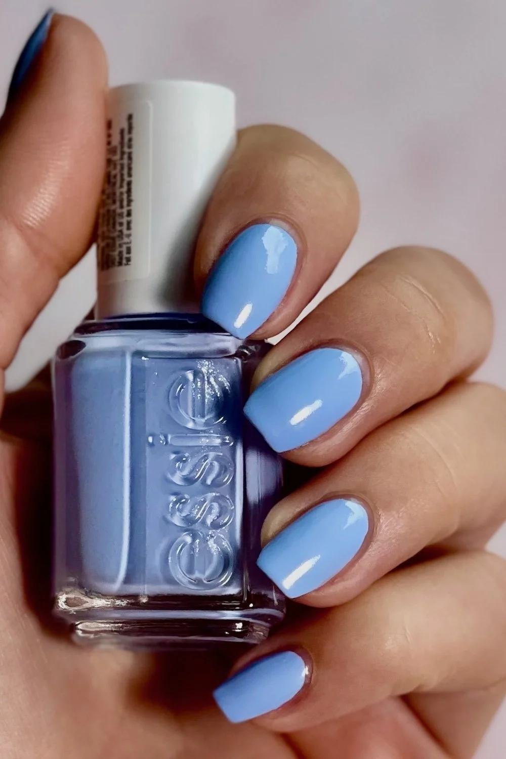 Essie Bikini So Teeny swatch - a light sky blue nail color