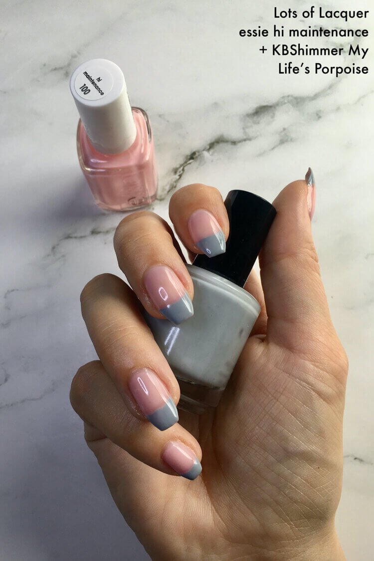Pink And Grey French Tips — Lots of Lacquer