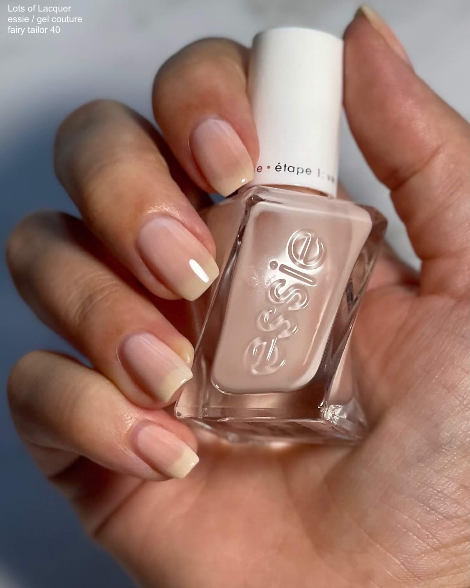 essie gel couture fairy tailor Review + Swatches — Lots of Lacquer