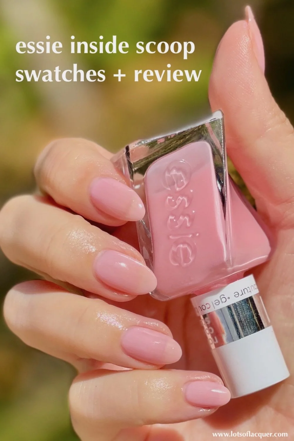 essie gel couture inside scoop swatch and review