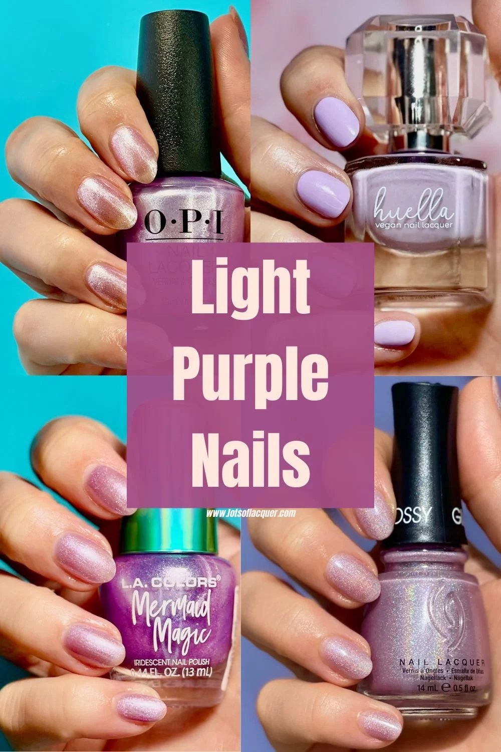 *some items gifted* Light Purple Nails over light purple nail swatches