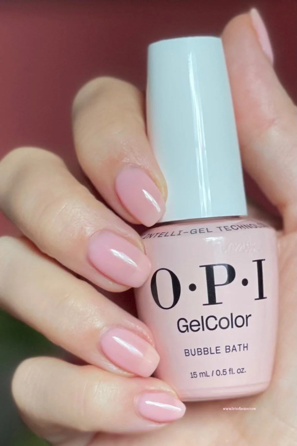 Shade gifted by Beyond Polish - OPI GelColor Bubble Bath (sheer peachy pink nail color)
