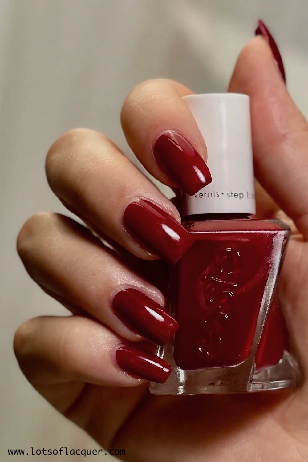 Gel by Essie Bubbles Only - classic long wearing burgundy swatch