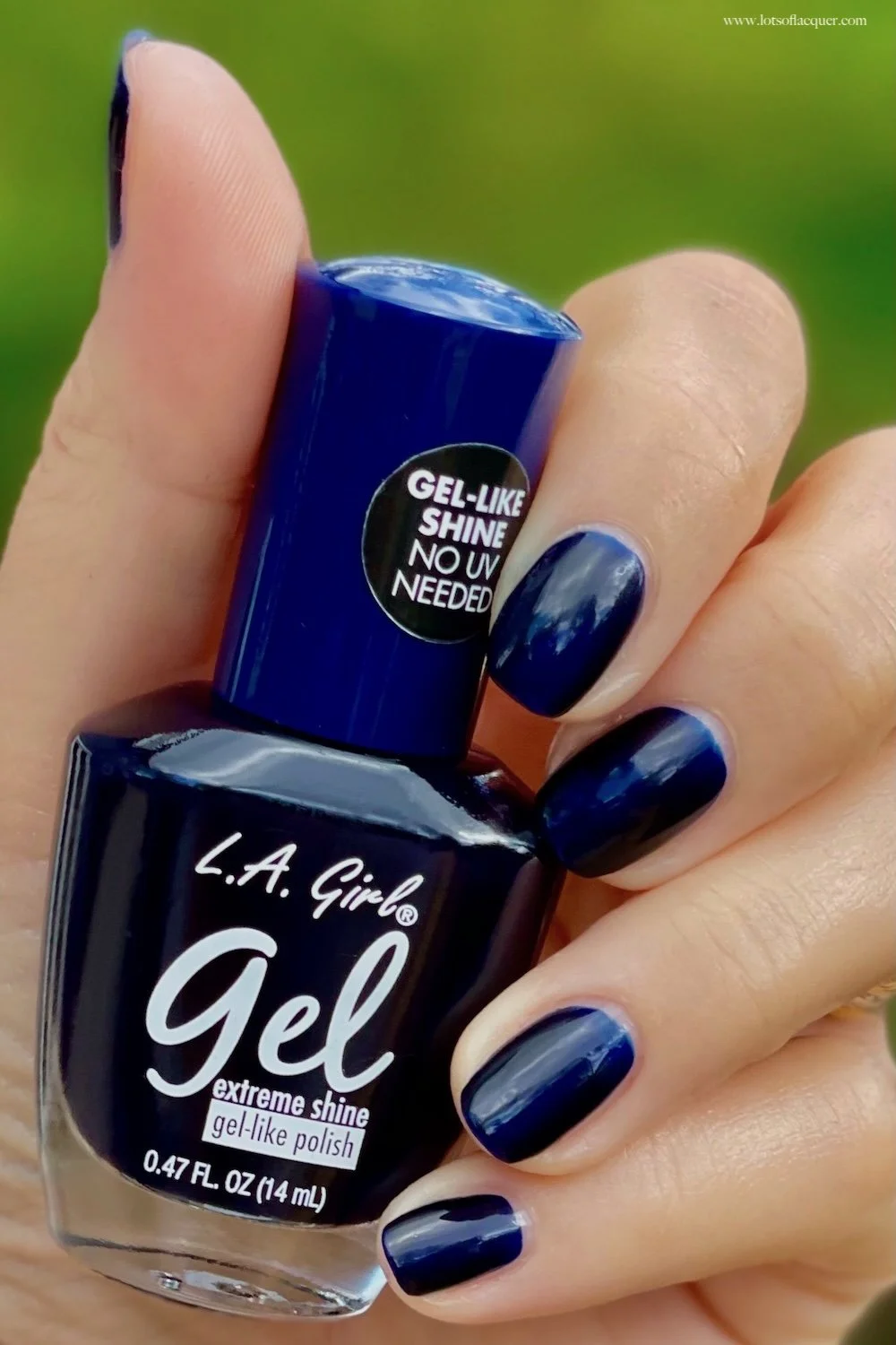 Gifted by L.A. Girl - L.A. Girl Gel Extreme Shine Stormy - navy blue nail color