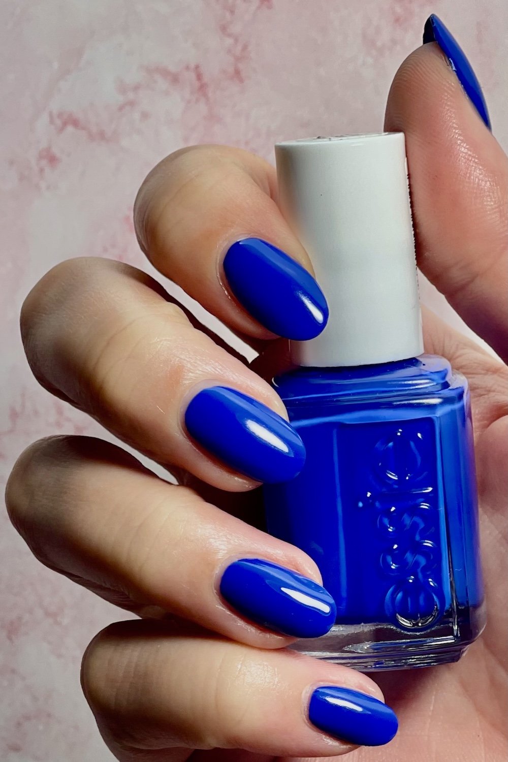 essie butler please swatch - bright blue nail polish