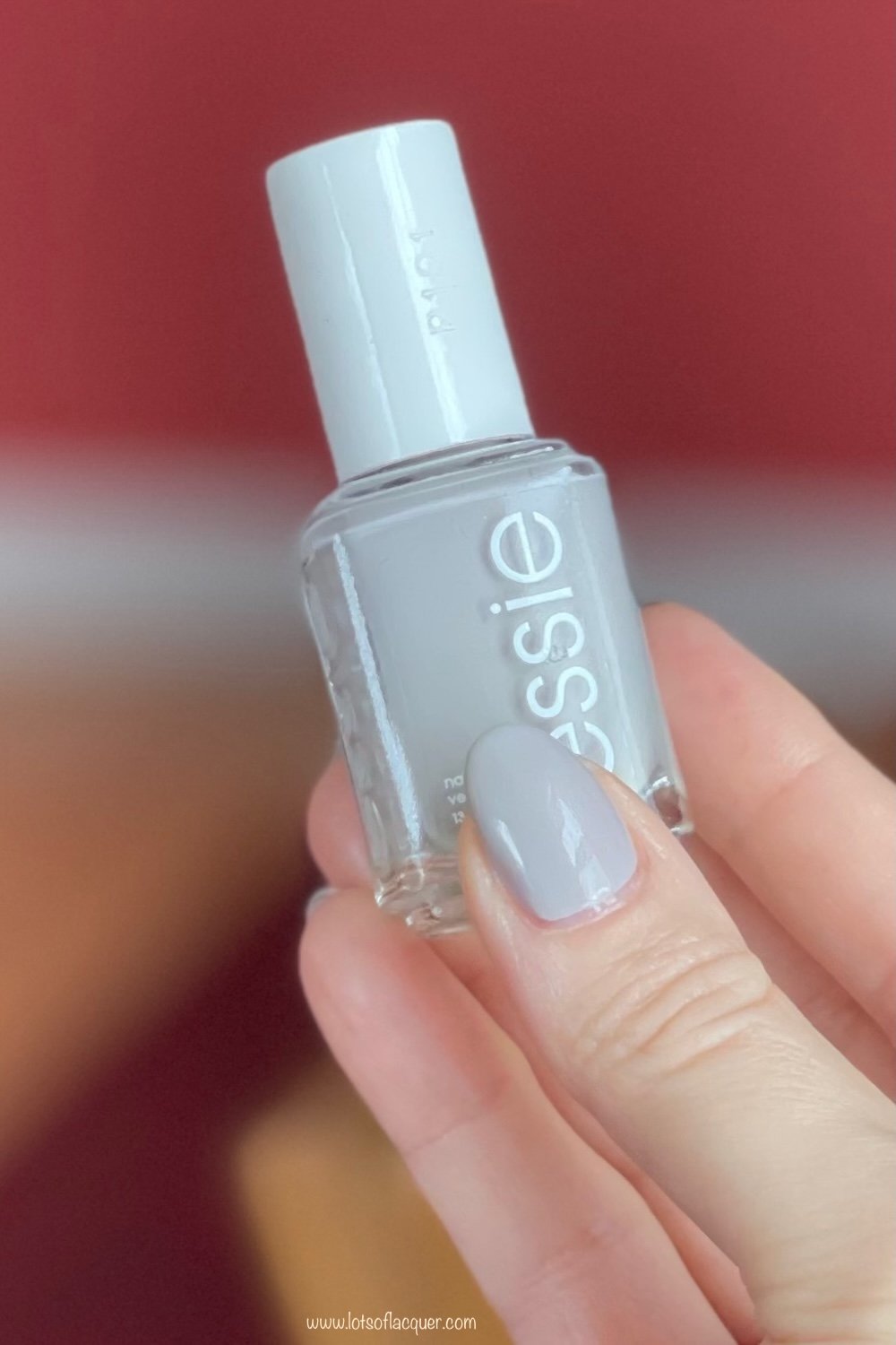 essie without a stitch thumb swatch