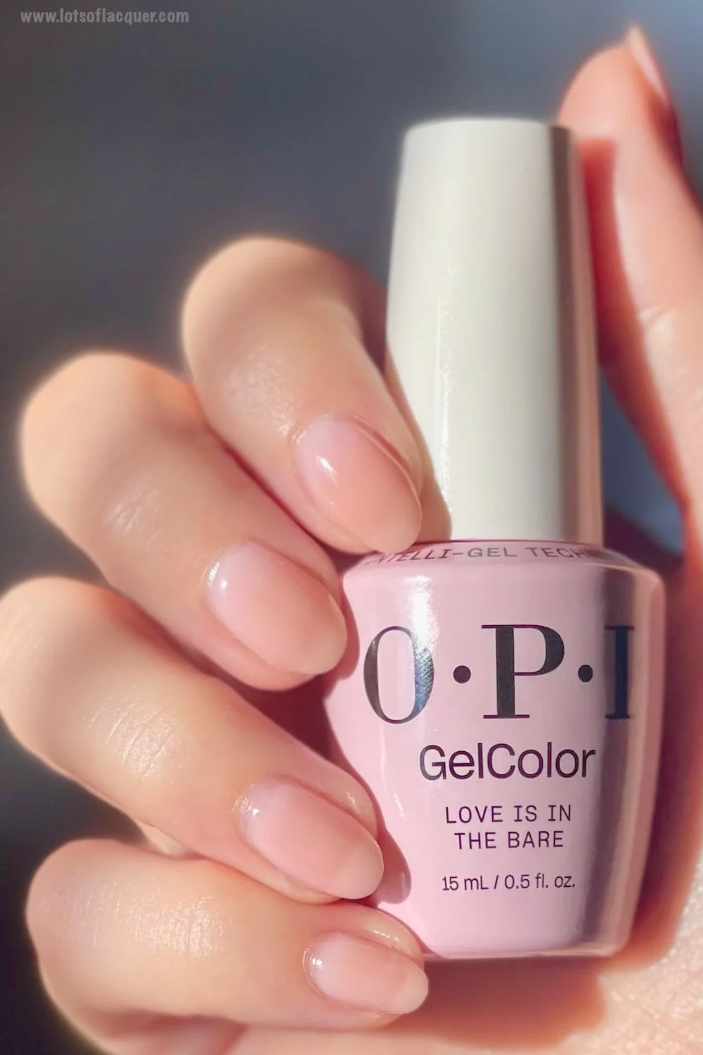 Gifted by Beyond Polish / OPI Love is in the Bare + Bubble Bath Combo Manicure / Love is in the Bare Bottle full swatch