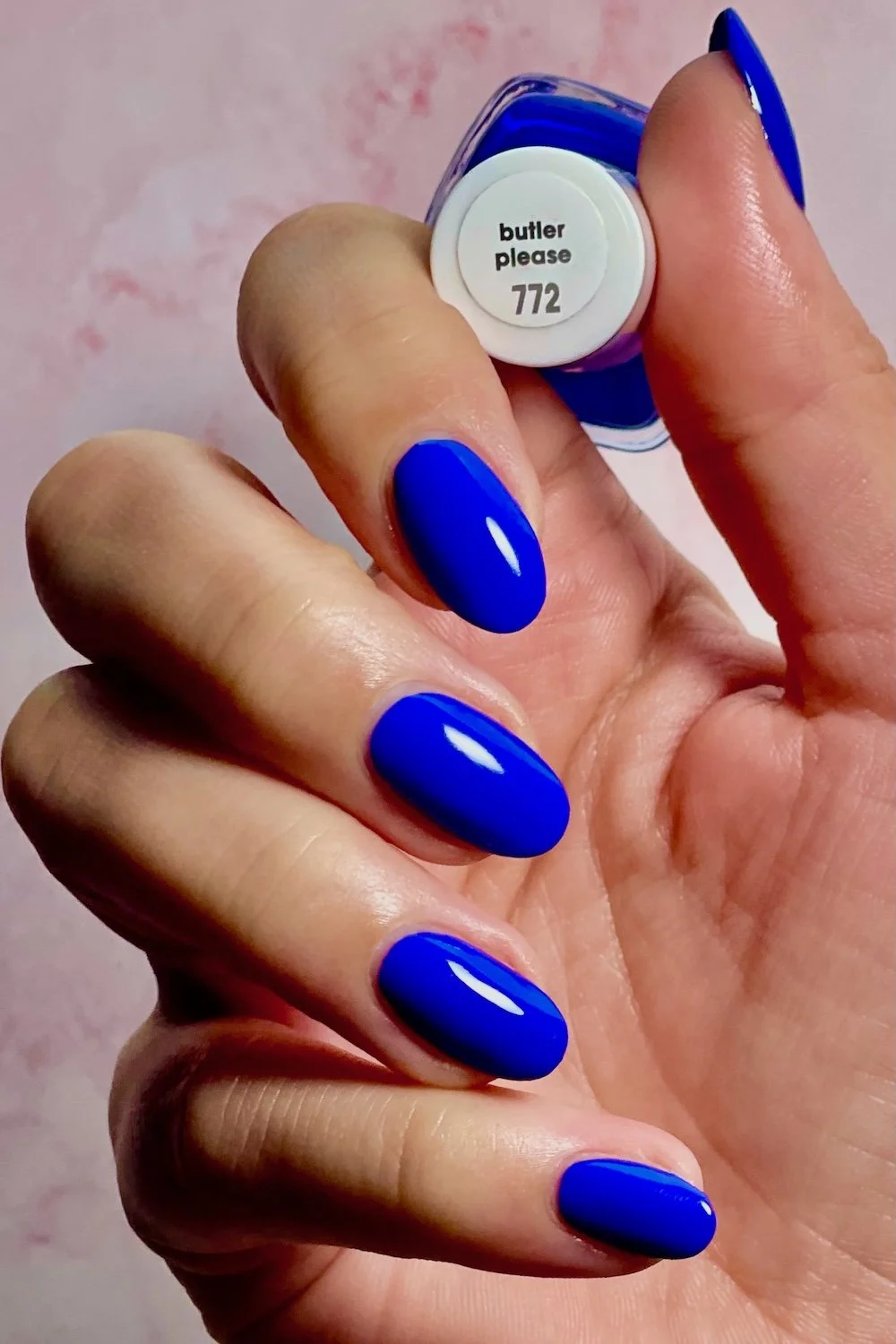 Essie Butler Please swatch - a bright blue nail polish