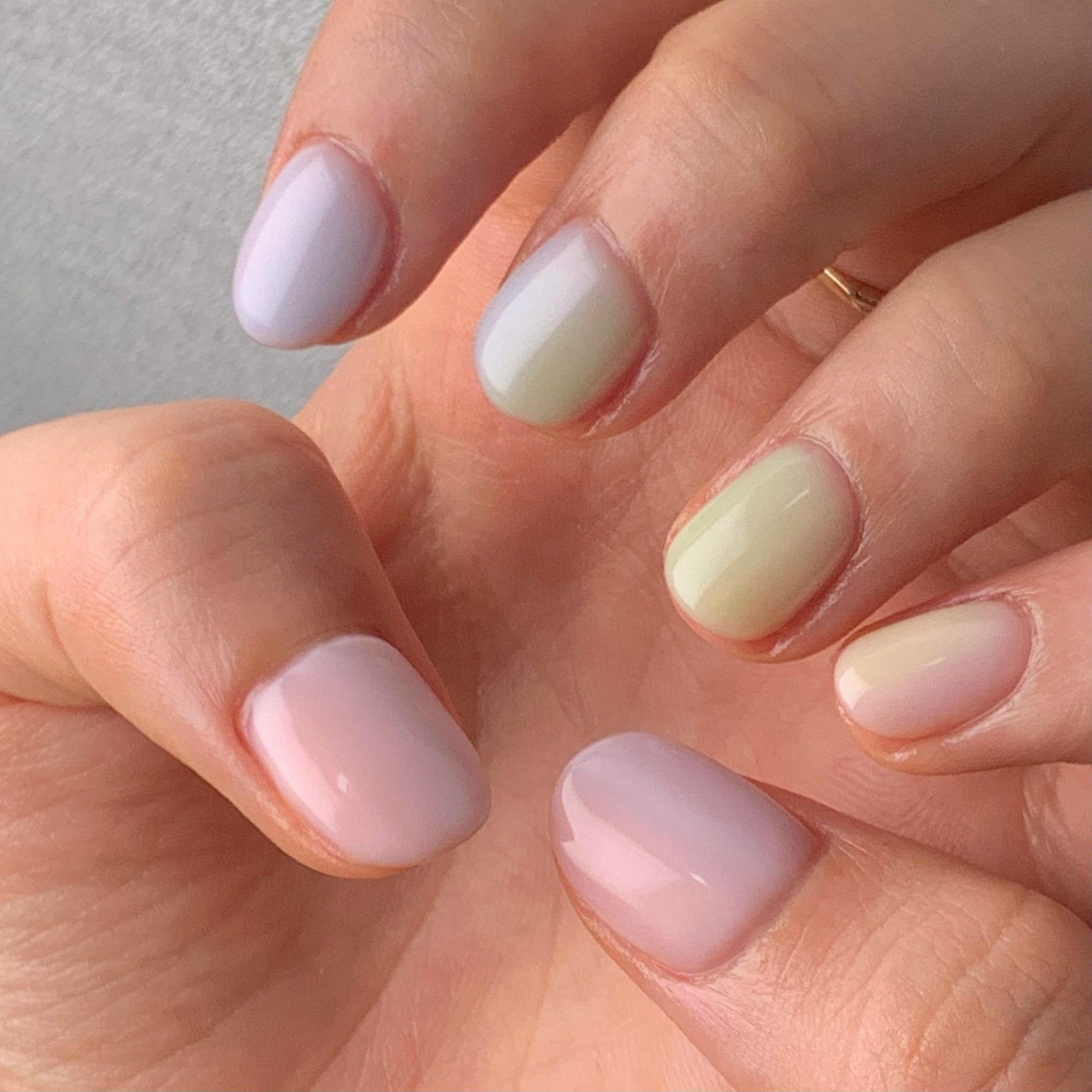 Soft jelly pastel nails by 한별 정 on Unsplash