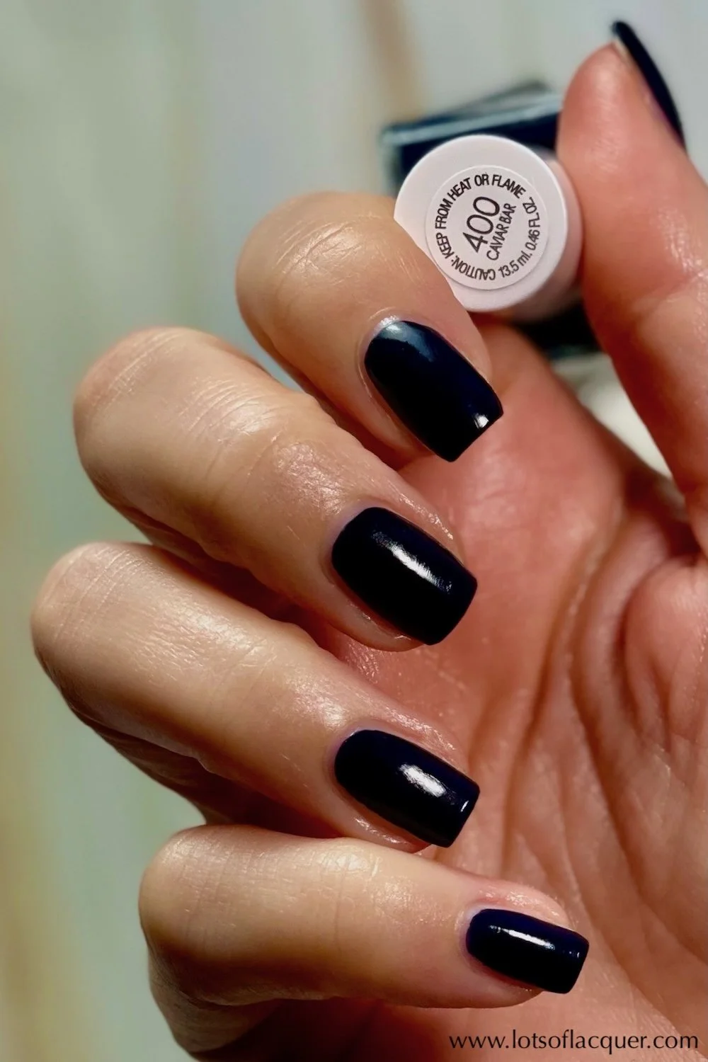 Gel by Essie Caviar Bar swatch - long lasting navy blue nails