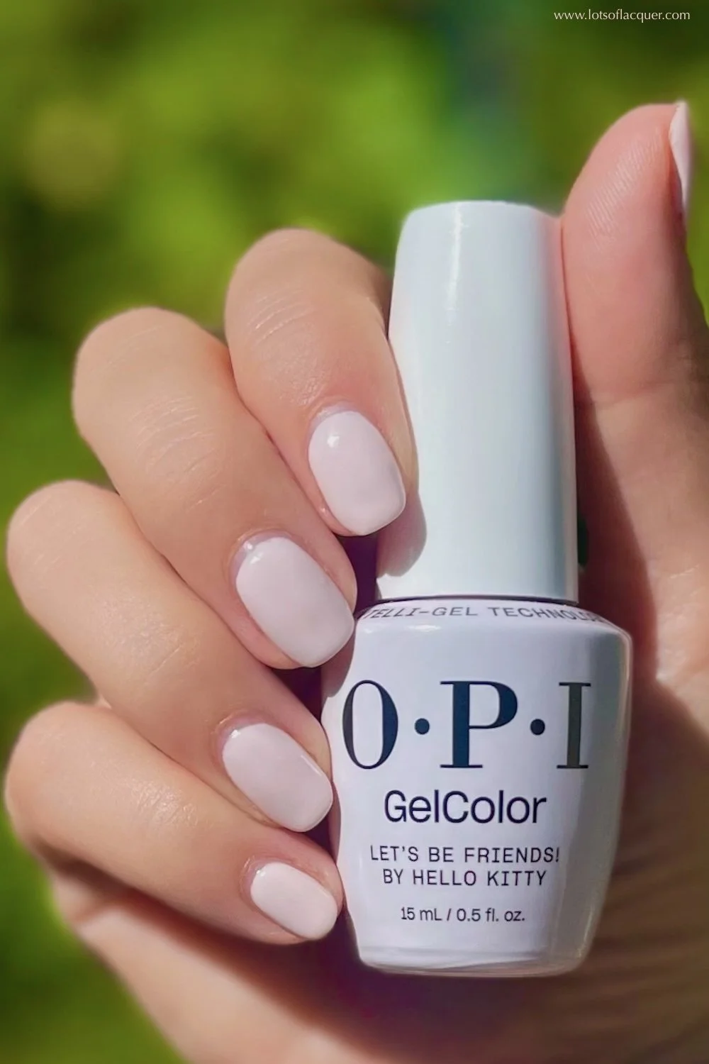 OPI GelColor Intelli-Gel Formula Let’s Be Friends! By Hello Kitty after 14 days of wear