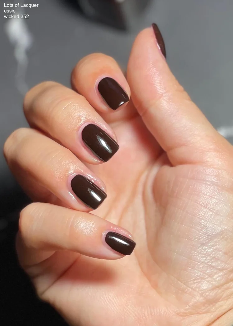 essie wicked VS licorice — Lots of Lacquer
