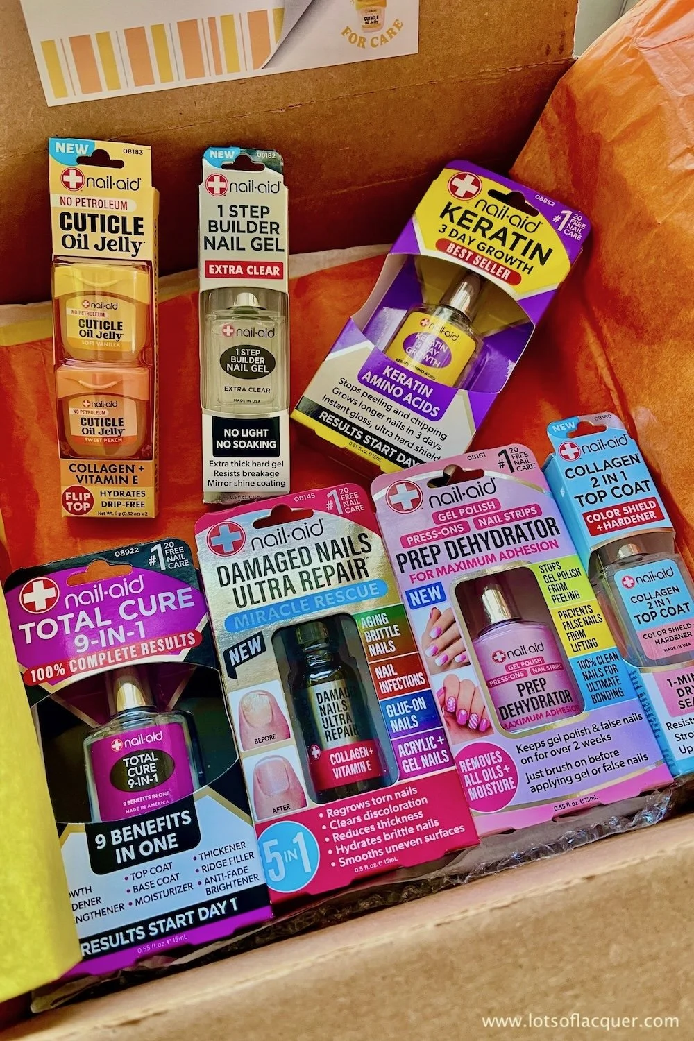 Nail-Aid PR Package with a bunch of nail care products