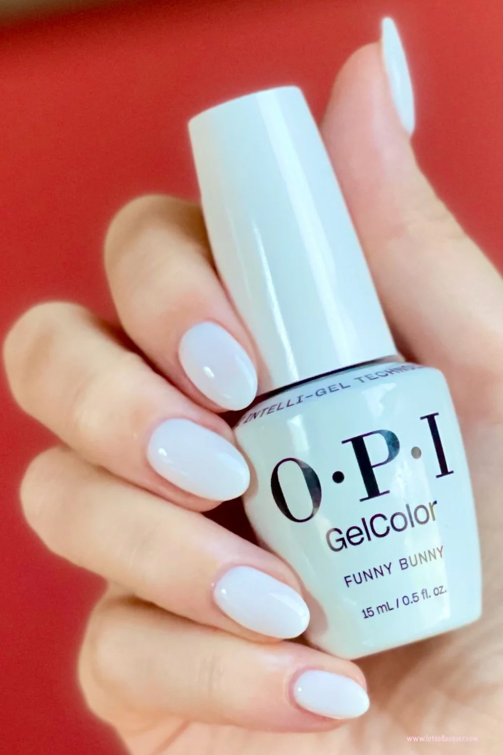 Shade gifted by Beyond Polish - OPI GelColor Funny Bunny (sheer milky white nail color)