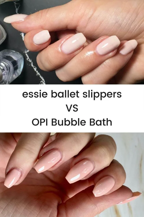 essie ballet slippers VS OPI Bubble Bath — Lots of Lacquer