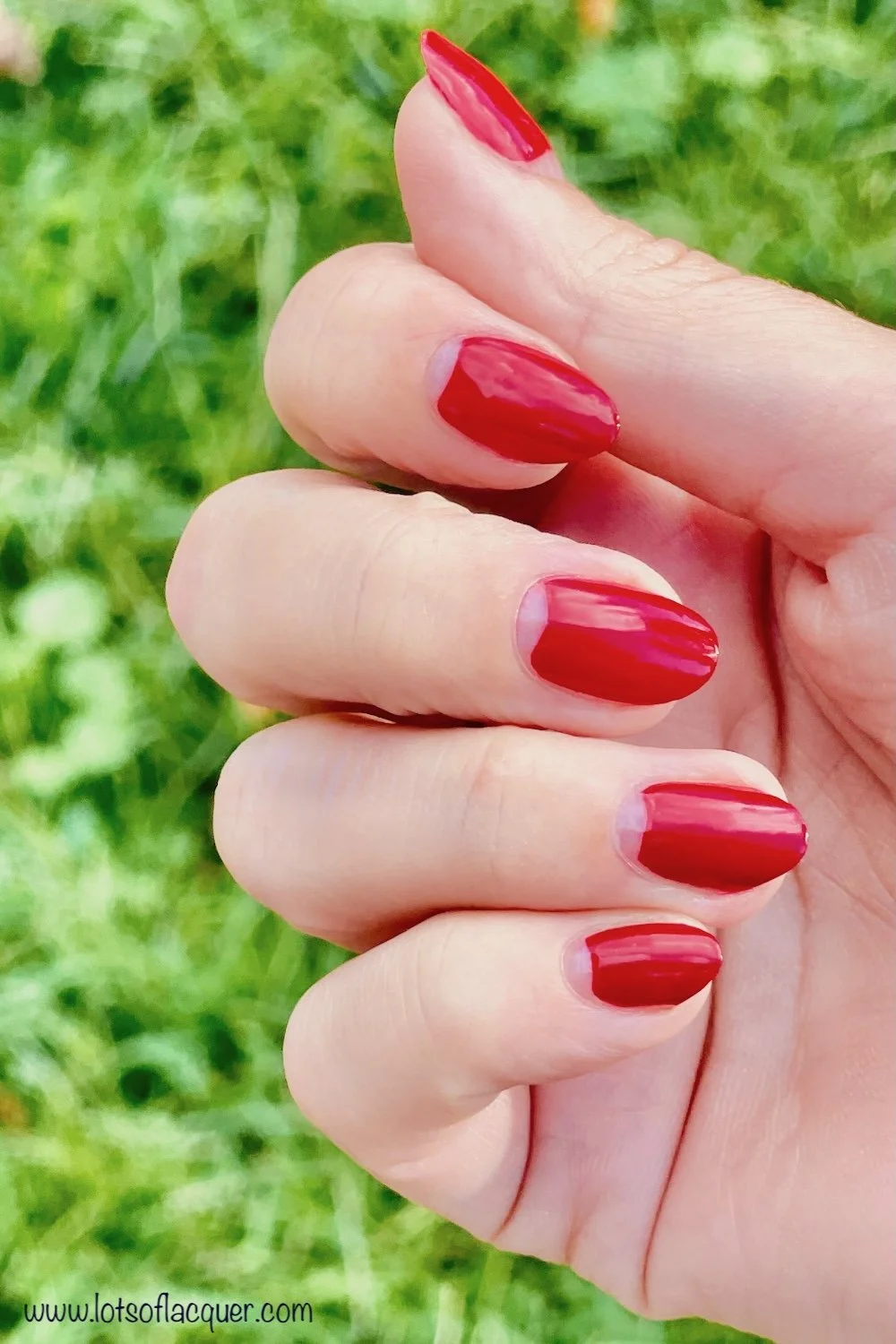 Red Half Moon Manicure