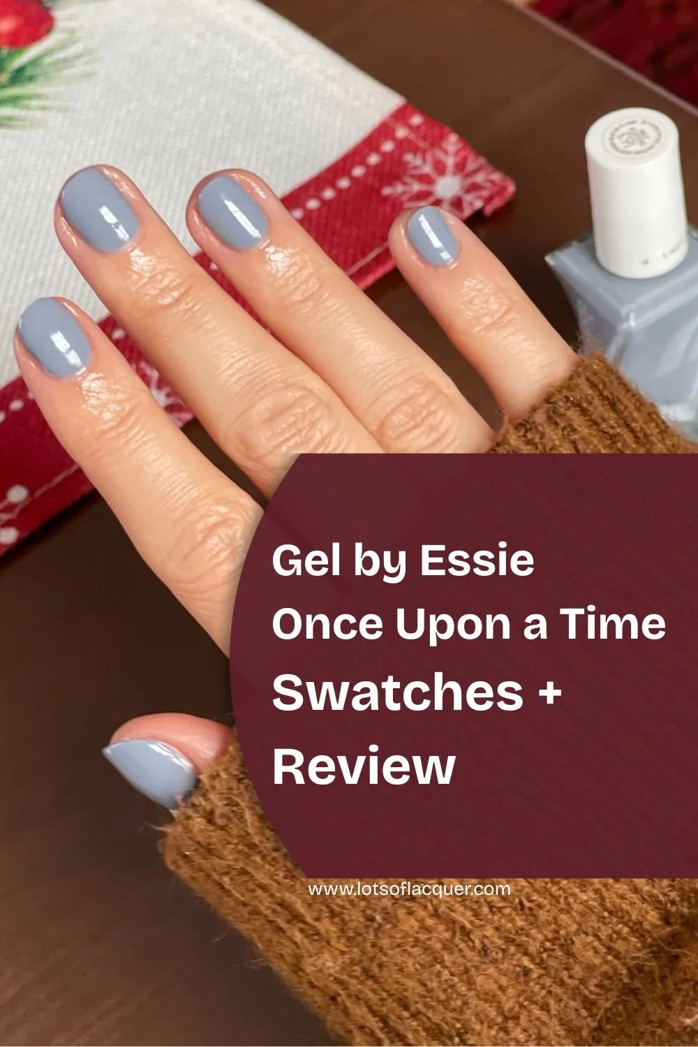 Gel by Essie Once Upon a Time Swatches & Review - long wearing icy blue nail polish