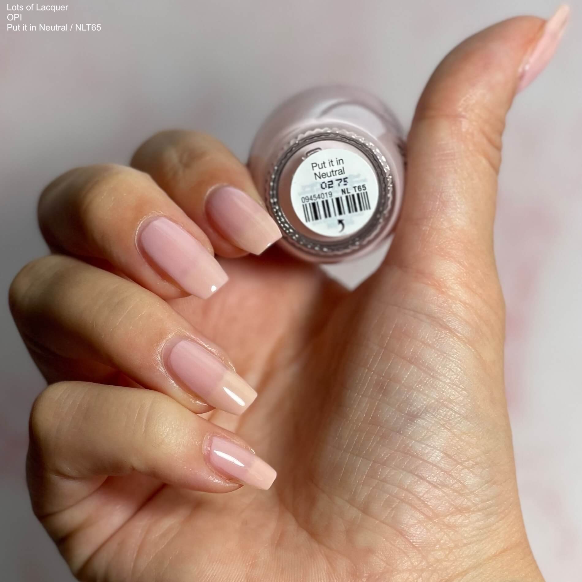 Opi put it in neutral vs baby take a vow lots of lacquer