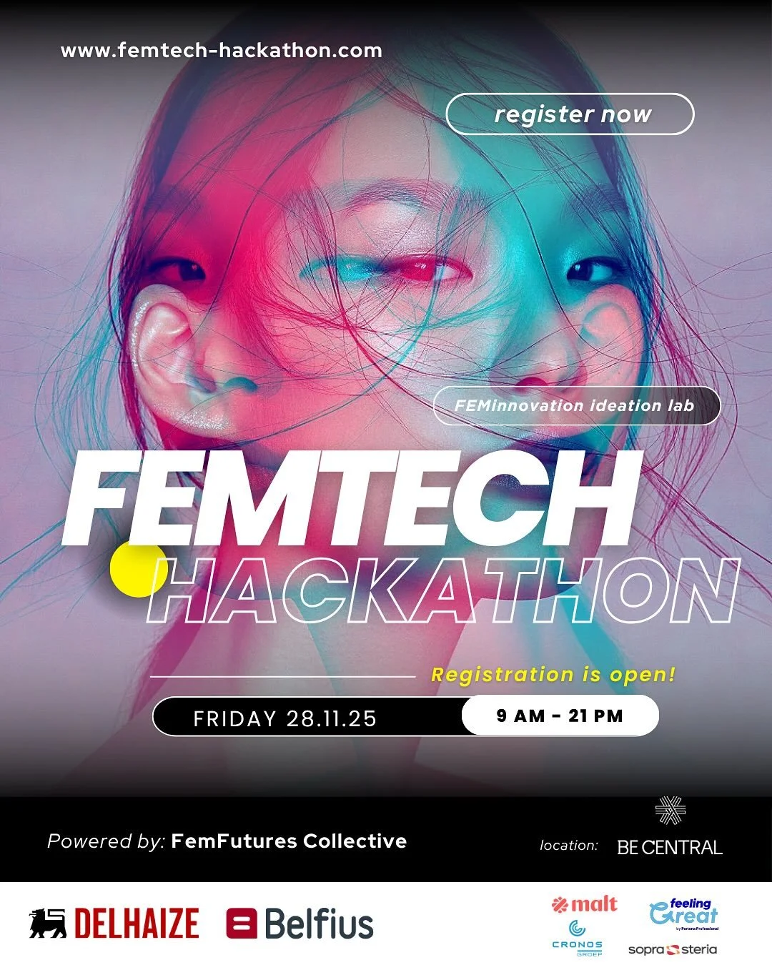 💡 What if your idea could change the future of FemTech?
Join the FemTech Hackathon 2025 on November 28th (9AM&ndash;9PM): a full day of innovation, teamwork, and impact.
 
Open to developers, designers, entrepreneurs, students, or just visionaries, 