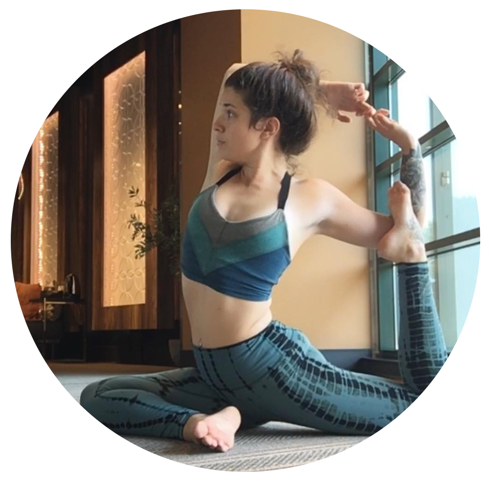 Yoga practitioner in a backbend pose near a window indoors