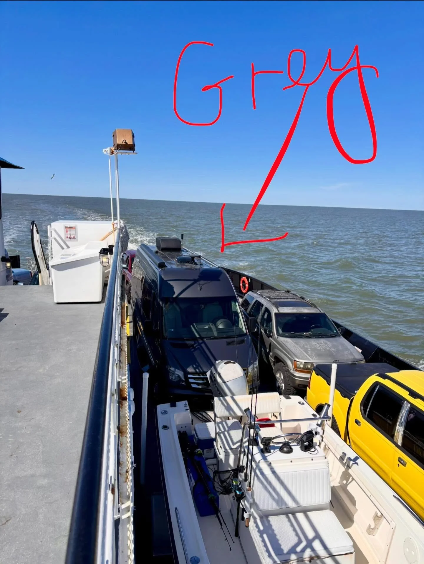 Good thing our little Grey Goose doesn&rsquo;t get sea sick! 🤢 #ferry #vanlife